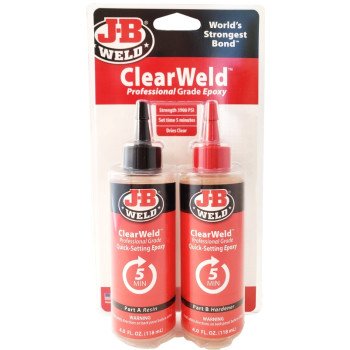 J-B Weld CLEARWELD 50240-H Professional Grade Epoxy, Clear, Liquid, 8 oz