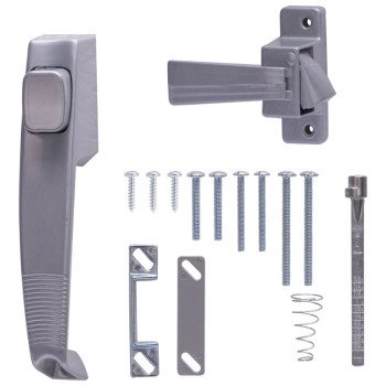ProSource 47015-U-PS Pushbutton Latch, Zinc, Aluminum, 5/8 to 1-1/2 in Thick Door, 5/8 in Backset