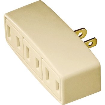 Eaton Wiring Devices 1747V-BOX Outlet Tap, 2 -Pole, 15 A, 125 V, 3 -Outlet, NEMA: NEMA 1-15R, Ivory
