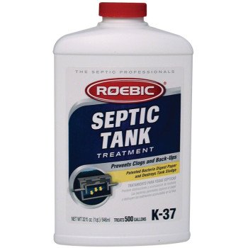 Roebic K-37 Septic System Treatment, Liquid, Straw, Earthy, Slightly Hazy, 1 qt, Bottle