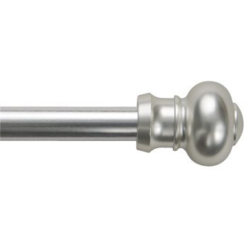 Kenney KN360/19 Cafe Rod, 7/16 in Dia, 28 to 48 in L, Metal, Satin Silver