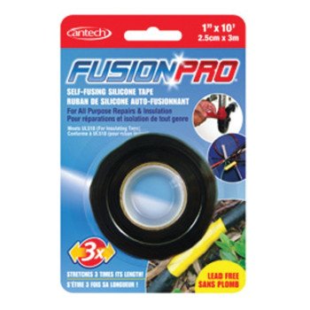 Cantech FushionPro 737-01 Silicone Tape, 3.28 yd L, 0.99 in W, Silicon Backing, Black