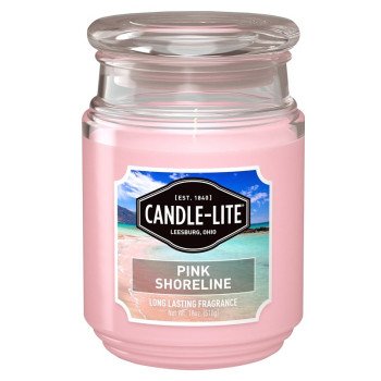 Candle-Lite 32971271 Candle, 18 oz, Pink Shoreline, 110 hr