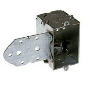 Raco 522 Switch Box, 1-Gang, 1-Outlet, 3-Knockout, 1/2 in Knockout, Steel, Gray, Galvanized, LB Bracket