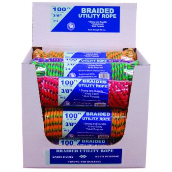 T.W. Evans Cordage 99022 Utility Rope Display, 3/8 in Dia, 100 ft L, Polypropylene