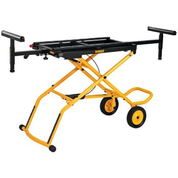 DeWALT DWX726 Rolling Miter Saw Stand, 300 lb, 98 in W Stand, 32-1/2 in H Stand, Steel, Black/Yellow