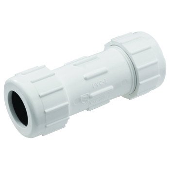 B & K 160-103 Double Seal Coupling, 1/2 in, Compression, PVC