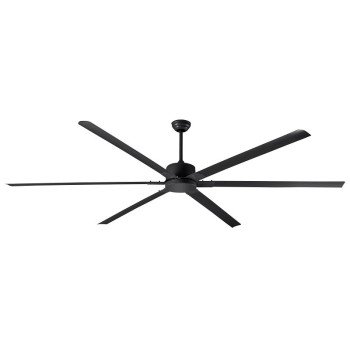 Canarm FANBOS CP96BK Ceiling Fan and Remote, 6-Blade, Black Housing, Black Blade, 96 in Sweep, Aluminum Blade