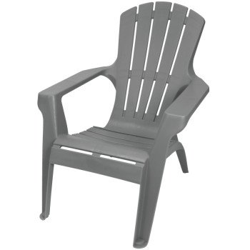Gracious Living 11616-26ADI Contour Adirondack Chair, Resin Seat, Resin Frame, Neutral Gray Frame