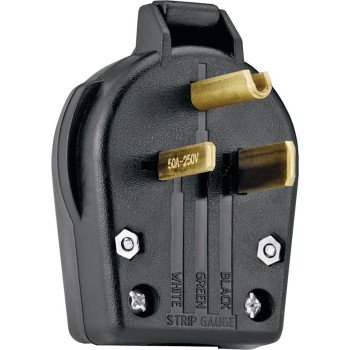 Eaton Wiring Devices S42-SP Electrical Plug, 2 -Pole, 30/50 A, 250 V, NEMA: NEMA 6-30P, 6-50P, Black