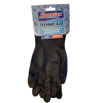 Spontex 33547 Gloves, XL, 12-1/2 in L, Extra Long Cuff, Neoprene, Black