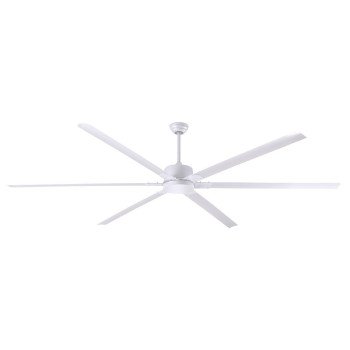 Canarm FANBOS CP96WH Ceiling Fan and Remote, 6-Blade, White Housing, White Blade, 96 in Sweep, Aluminum Blade