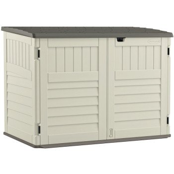 Suncast Stow-Away BMS4700 Storage Shed, 70 cu-ft Capacity, 5 ft 10-1/2 in W, 3 ft 8-1/4 in D, 4 ft 4 in H, Resin