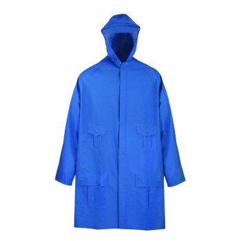 Diamondback 8156GRBXL Rain Parka, XL, PVC, Blue, Hooded Collar, Zipper with Snap Down Storm Flap Closure