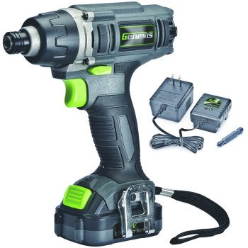 Genesis GLID12B Impact Driver, Battery Included, 12 V, 1/4 in Drive, Hex Drive, 3000 ipm, 2300 rpm Speed
