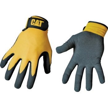 CAT CAT017416J Protective Gloves, Jumbo, Open Cuff, Nylon, Black/Yellow