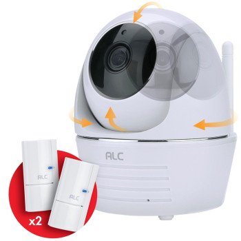 ALC AWF33-S2 Wi-Fi Security Camera, 90 deg View, 1080 pixel Resolution, Night Vision: 35 ft, White, Wall Mounting
