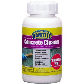 Damtite 09712 Concrete Cleaner, Crystals, Odorless, Opaque White, 12 oz, Bottle