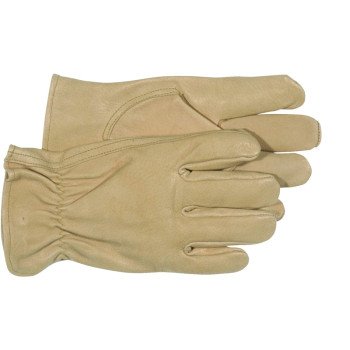 Boss B83071-L Gloves, Men's, L, 8 to 8-3/8 in L, Keystone Thumb, Elastic Cuff, Pigskin Leather, White
