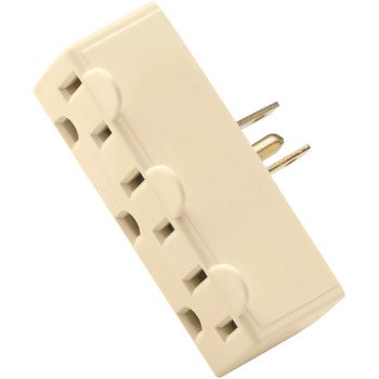 Eaton C1147V-SP-C Plug In Receptacle, 15 A, 125 V, 3-Outlet, NEMA: EEMAC 5-15, Ivory