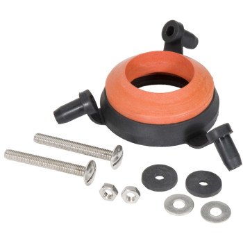 Fluidmaster 2602G-008-P10 Universal Tank-to-Bowl Gasket System, 2 in Dia, Rubber/Stainless Steel, Black/Red