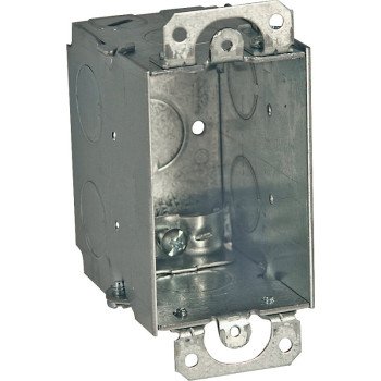 Raco 567 Switch Box, 1-Gang, 1-Outlet, 7-Knockout, 1/2 in Knockout, Steel, Gray, Galvanized