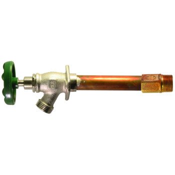arrowhead 456 Series 456-12LF Wall Hydrant, 12 in OAL, 1/2 in Inlet, MIP x Copper Sweat Inlet, 3/4 in Outlet, 13 gpm