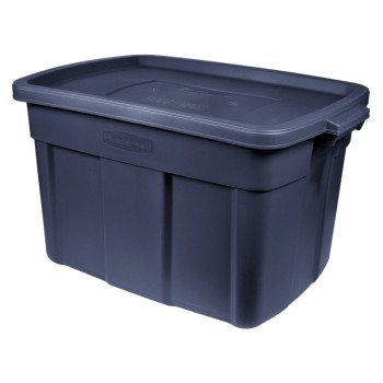 Rubbermaid Roughneck RMRT180000 Storage Box, Polyethylene, Dark Indigo, 23.9 in L, 15.9 in W, 16-1/2 in H