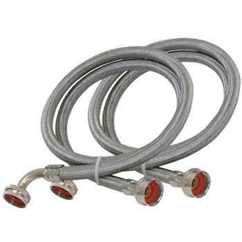 EASTMAN 48377 Washing Machine Discharge Hose, 3/4 in ID, 5 ft L, FHT x FHT, Stainless Steel