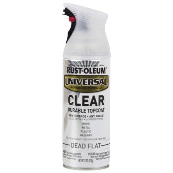 Rust-Oleum 302151 Enamel Spray Paint, Dead Flat Clear, 11 oz, Can