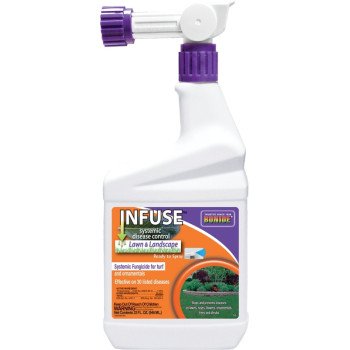 Bonide Infuse B70 150 RTS Lawn and Landscape Fungicide, Liquid, Latex, Yellow, 1 qt Container