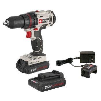 Porter-Cable PCC601LB Drill/Driver Kit, Battery Included, 20 V, 1/2 in Chuck, Keyless Chuck