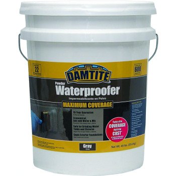 Damtite 02451 Powder Waterproofer, Gray, Powder, 45 lb Pail
