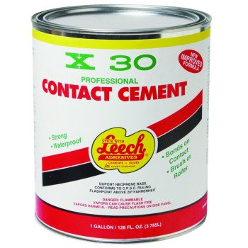 Leech Adhesives X-30 X30-79 Contact Cement, Clear, 1 gal Can
