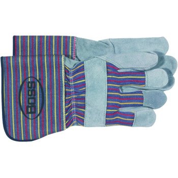 Boss B71132-L Work Gloves, Unisex, L, Wing Thumb, Gauntlet, Gray
