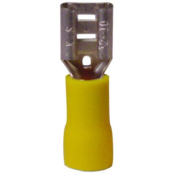 Gardner Bender 10-145F Disconnect Terminal, 600 V, 12 to 10 AWG Wire, 1/4 in Stud, Vinyl Insulation, Yellow, 100/PK