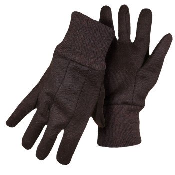 Boss B62011-L12P Work Gloves, L, Straight Thumb, Slip-On Cuff, Jersey, Brown