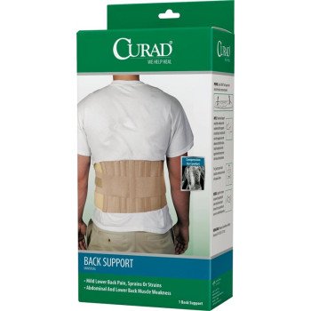 Curad ORT22000D Back Support, One-Size, Fits to Waist Size: 33 to 48 in, Hook and Loop