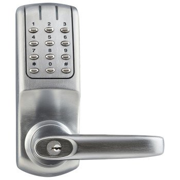 Tell Manufacturing CL5000 Series CL102662 Electronic Keypad Lock, Brushed Steel, Commercial, Residential, 2 Grade, Zinc