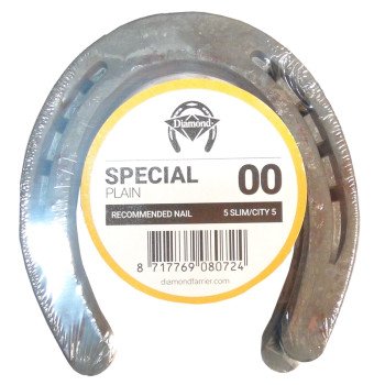 Diamond Farrier DS00PR Special Plain Horseshoe, 1/4 in Thick, 00, Steel
