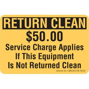 RCL50 DECAL RETURN CLEAN $50  