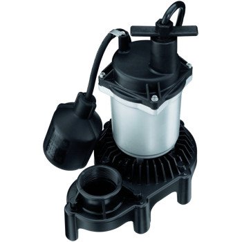Flotec FPZS33T Sump Pump, 1-Phase, 4 A, 115 V, 0.33 hp, 1-1/2 in Outlet, 22 ft Max Head, 660 gph, Thermoplastic