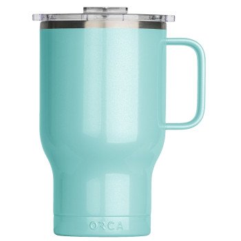 Orca Traveler Series TR24SF Coffee Mug, 24 oz, Whale Tail Flip Lid, Stainless Steel, Seafoam, Insulated