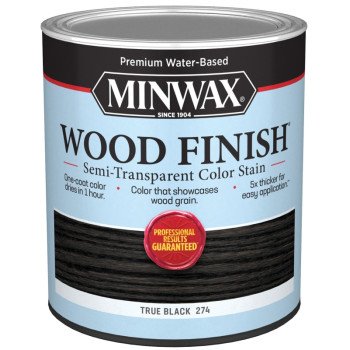 Minwax 108500000 Wood Stain, Semi-Transparent, True Black, Liquid, 32 fl-oz