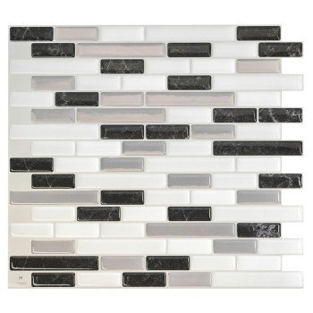 Smart Tiles Mosaik Series SM1057-4 Wall Tile, 9.1 in L Tile, 10.2 in W Tile, Straight Edge, Muretto Alaska Pattern