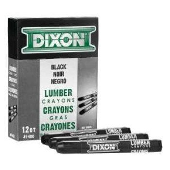 Dixon Ticonderoga 49400 Lumber Crayon, Black, 1/2 in Dia, 4-1/2 in L