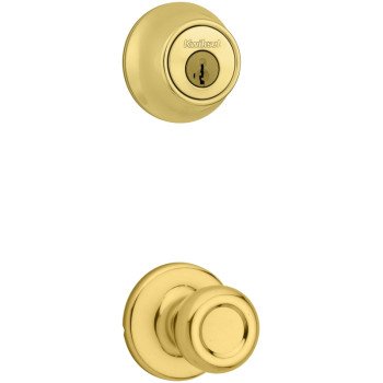Kwikset 690T 3CP6ALRCSK6 Combination Lockset, Knob Handle, Tylo Design, Polished Brass, 3 Grade