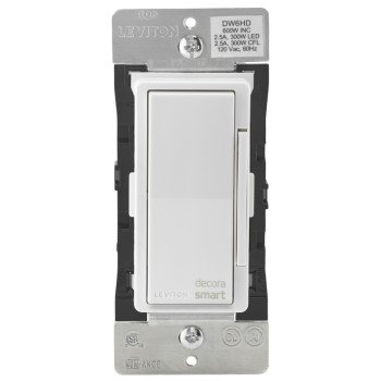 Decora Smart R01-DW6HD-1RZ Dimmer, 1 -Pole, 3 -Way, 120 V, 60 Hz, Wi-Fi, Hardwired, Light Almond/White