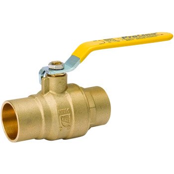 B & K 107-856NL Ball Valve, 1-1/4 in Connection, Compression, 600/125 psi Pressure, Manual Actuator, Brass Body