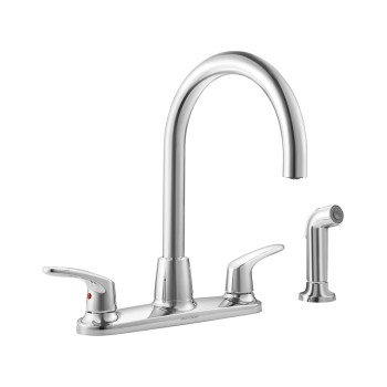 American Standard Colony Pro 7074551.002 Side Spray Kitchen Faucet, 1.5 gpm, 2-Faucet Handle, 4-Faucet Hole, Metal